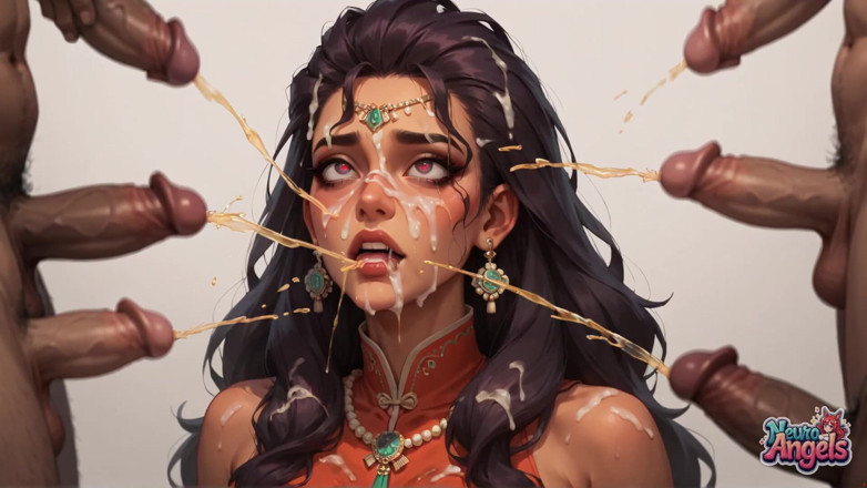 NeuroAngels: Rainha asiática cheongsam com leite em Multicore Bliss