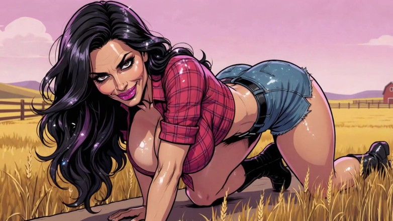 Huge Boobs: Cowgirl op Boerderij-animatie