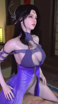 3D roztomilá asijská cosplay děvka má hardcore sex s velkým starým čůrákem