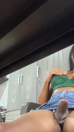 Watch Me Masturbate My Penis Under the Table thumbnail