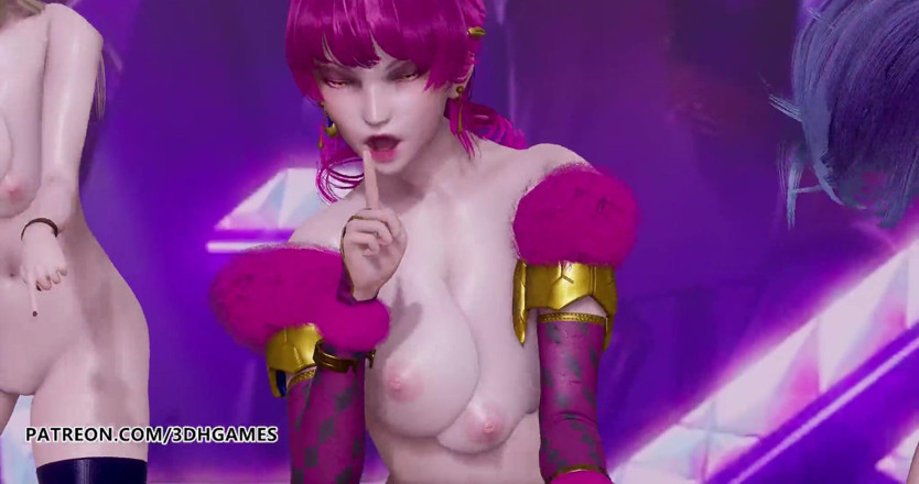 3D-Hentai Games: Black Pink - Wie sie diesen nackten tanz mögen, Ahri, Akali,...