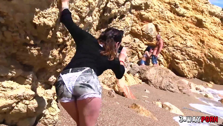 3-Wayporn: 3-WayPorn - 2 French tiny college girl try porn first time outdoors
