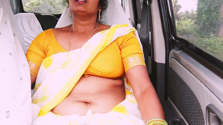 Telugu honey lips: Sex v autě, indická saree služka Dlouhá jízda pro sex...