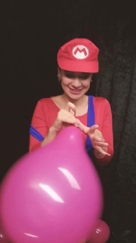 B2p Mario Bros cosplay balões vermelhos pop salto alto