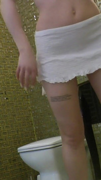 Hot and Sexy Meaty Pussy Redhead Girl Does a Show to Camera by Flashing Pussy Under Her Ripped Skirt No Panties