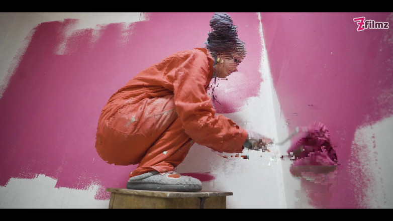 Z-Filmz: Skinny Tattooed Girl Work Wear Gets Horny Painting Solo Masturbation,...