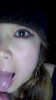 Japanese Teen Secretly Sucks Big Dicks at Night