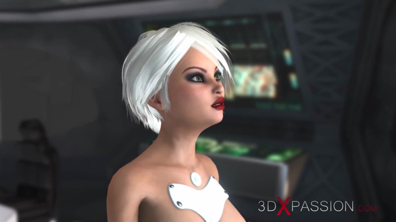 3dxpassion-transgender: 3d сексуальна науково-фантастична дівчина android грає з гарячою жінкою на космічній станції