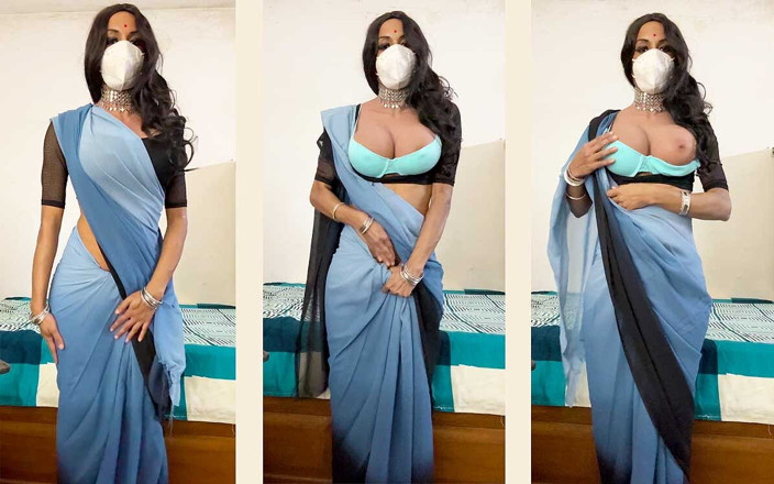 Anushka Crossy: Travestiet trekt zich af in Saree