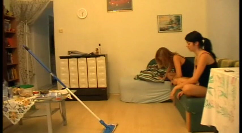 Femdom Austria: Two sluts dominates on one man