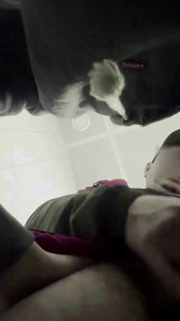 The Teacher's Thick Sucks in a Public Toilet. Slaps for a Student