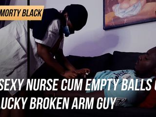 Morty Black: Morty Black prod - सेक्सी नर्स भाग्यशाली टूटे हुए हाथ वाले आदमी की खाली गेंदों पर वीर्य निकालती है