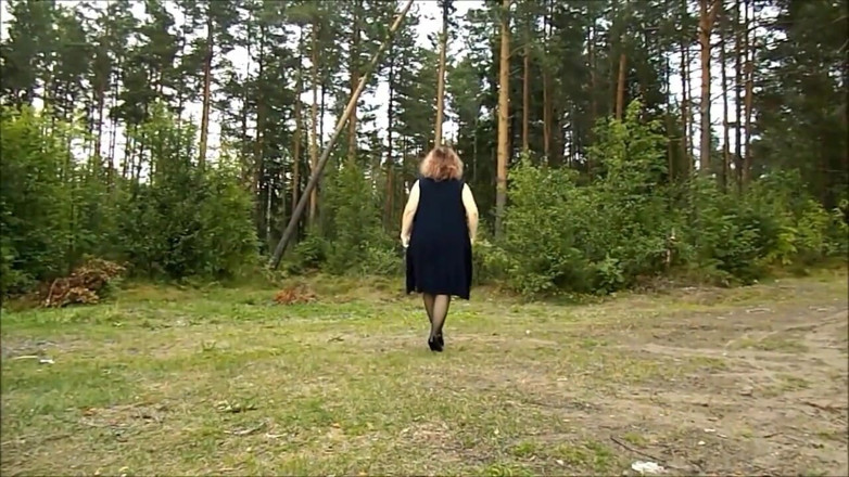 Nylon-Heels: Business style -Outdoors secretary flashing pussy