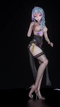Tatuaggi erotici miku-stellar-marionette; Calze nere; Cheongsam
