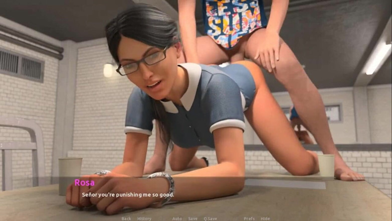 Dirty GamesXxX: Lawatan: Pembantu rumah dipukul dan dikongkek dalam pantatnya oleh zakar...