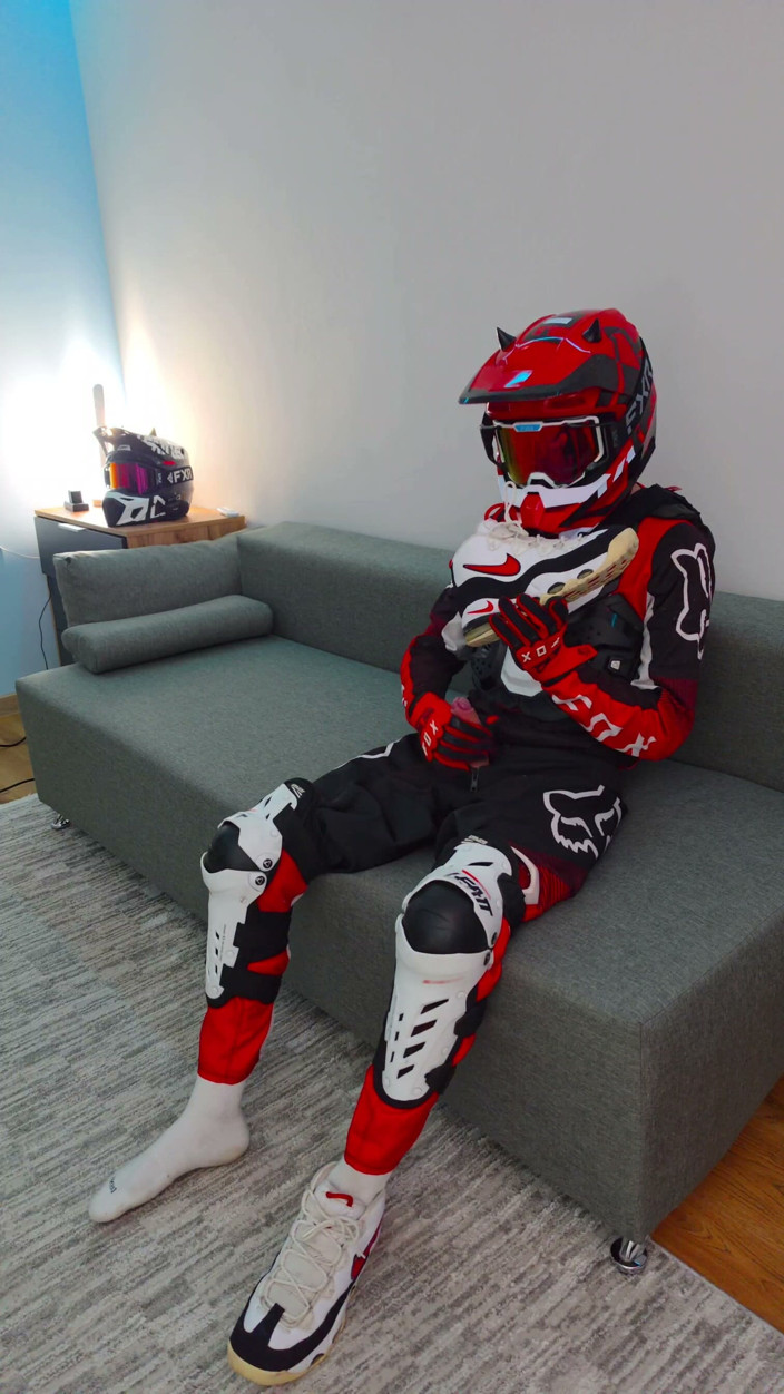 Sneakersmax98: Enjoyed Fucking Nike Sneakers While Wearing a Motocross Suit