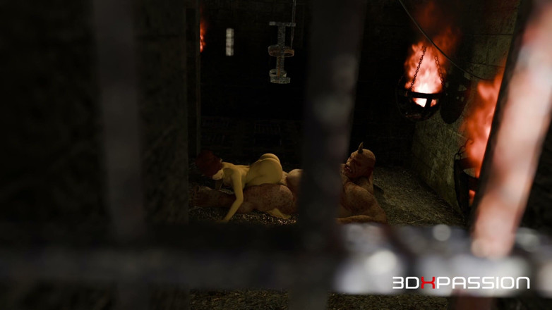 3dxpassion: Dungeon Sex: Elven Girl Gets Throatfucked, Railed &amp; Covered in Cum