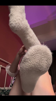 Fluffy Socks off, Legs Open