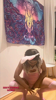 Chastity Sissy: Peeing in Bowl & Swallowing (bunny Outfit)
