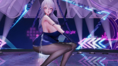 MikuMotion: 揺れる胸;裸底ミニスカート;クロッチレス・ブラックストッキング