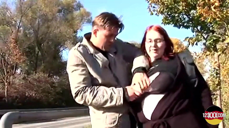123XXX - Fucked Amateurs in Germany!: Chubby Redhead Takes a Hard Dick Outdoors