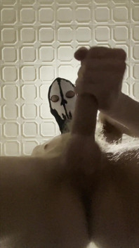 7 Inch (18cm) Hot Cock Owned by a Masked Slim Twink. Flashlight Intense Masturbation, Moaning.