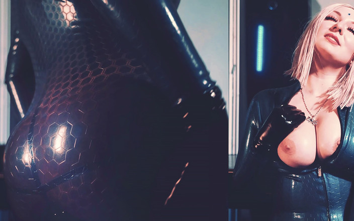 Arya Grander: 큰 엉덩이와 완벽한 자연의 젖탱이의 라텍스 고무 페티쉬 비디오 밀프 Arya Grander