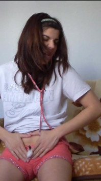 Skinny Teen Full Bladder Desperation on the Bed Trying to Pee