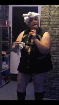 Sexy Housewife in a Lab Coat Cleans Intensively with Sexy Dildos