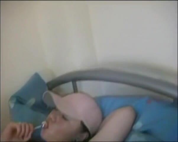 Lucky Wankerz: Amateur brunette teen seducing her pussy with a candy in...