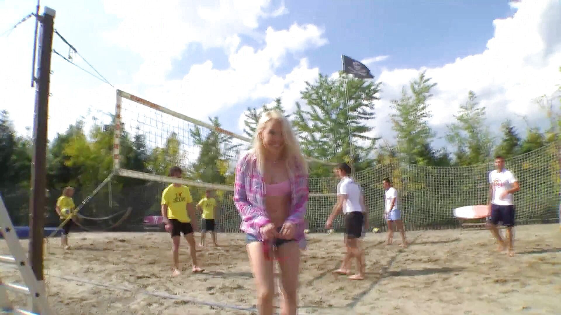 Adorable slut fucked on the pier with many cocks (Rocco Siffredi porn)