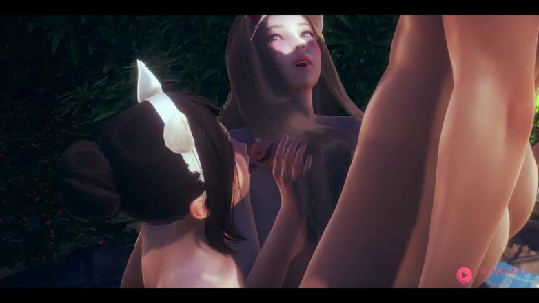 HentaiTubes: Sexo a três Hentai 2 Meninas 1 Garoto