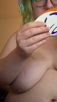 Eating Fast Food Topless