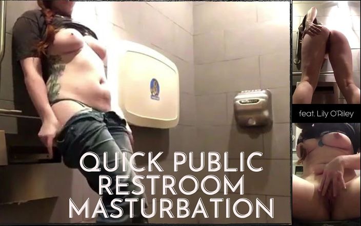 Lily O&#039;Riley : fetish redhead: Schnelle masturbationsshow auf der öffentlichen toilette