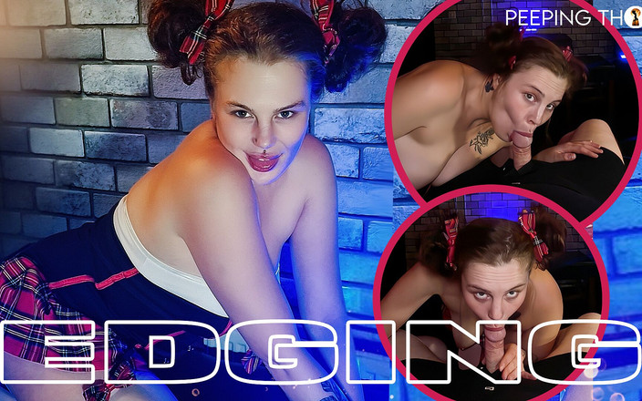 PeepingThom: Paja en primer plano - nerd Kora visita la habitación roja