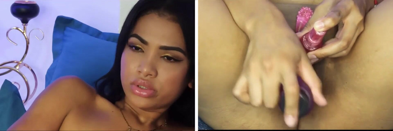 Xamy_97: Mi masturbo su doppio schermo con un vibratore