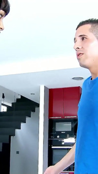 Sexy skinny teen Sasha Jones catches stepbrother masturbating and fucks him