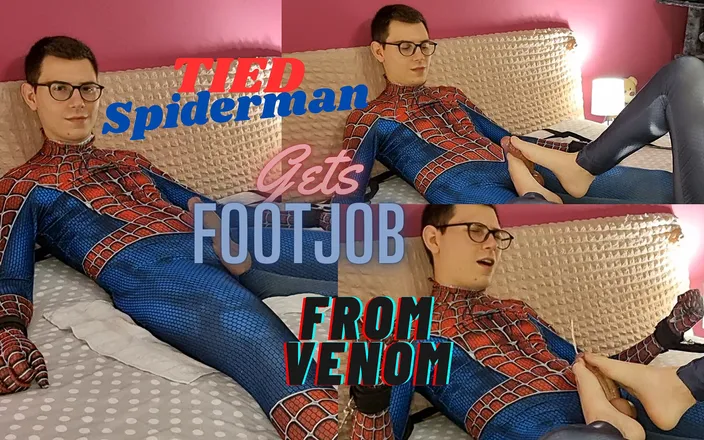 it_footjober: Tied Spiderman Gets Footjob From Venom