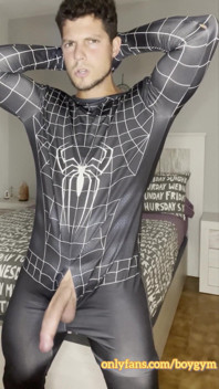 My Big Cock Dont Need Touch to Cum! Spiderman Cums
