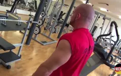 German Gym Babe Fucking on the Bench Press