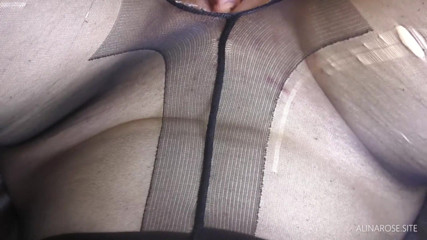 Alina Rose: Close-up tight pussy my stepsister in pantyhose