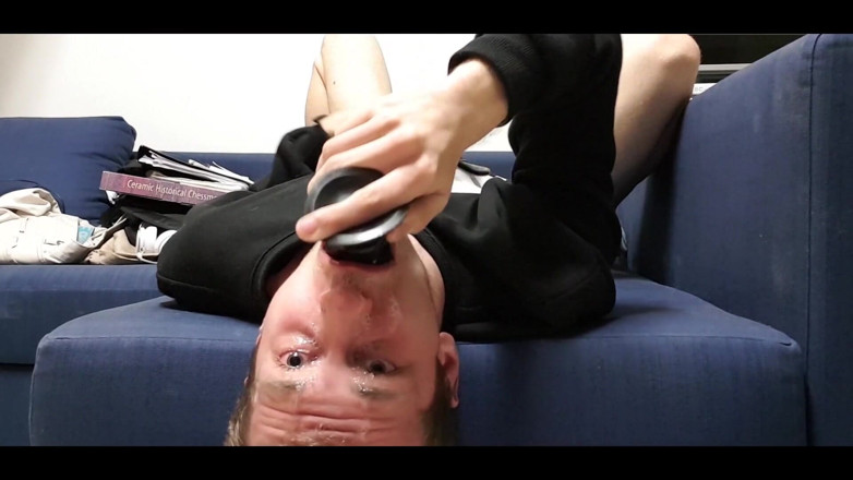 Puppy Davey: Fucking My Throat with This Dildo