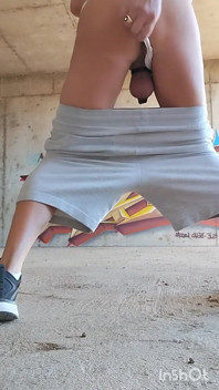 In a Thong Fingering Me Outdoors