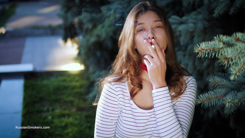 Russian Smokers: Sultry Russian Girl Smoking Cigarette by Waves