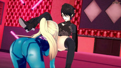 Hentai_Smash: Bayonetta和samus在摩擦前轮流舔阴 - 超级粉碎兄弟成人动漫