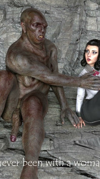 Gergasi Caveman dikongkek dan pancut dalam Elizabeth Bas yang seksi