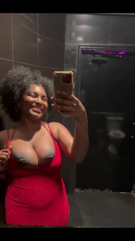 Prego Belly and Titties in the Bathroom