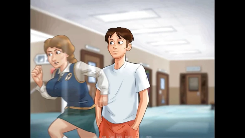 Cartoon Play: Summertime saga part 222 - skirt is torn