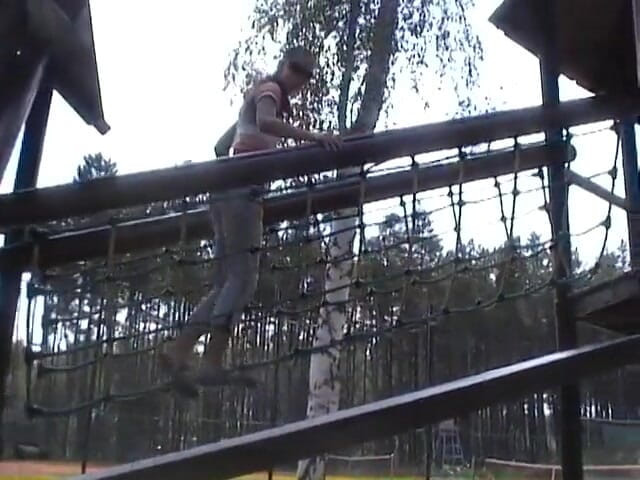 POV Orgasms: Brunette amateur teen sucking and fucking outdoors