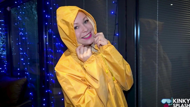 UKCuteGirl Lucy Lauren: Slippery Pvc Garden Wank Hose, Mud &amp; Shiny Rubber Waders